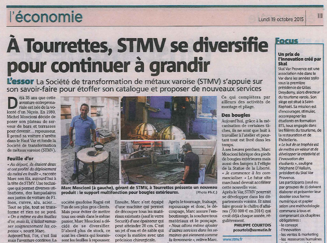 article Var-Matin du 19 octobre 2015